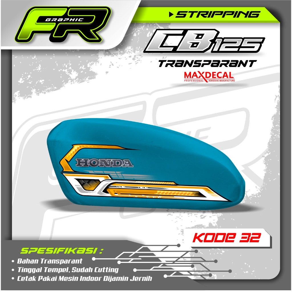 STIKER TANGKI CB POLOS CB BATIK STRIPING CB 125 CB 100 CB GLATIK  KODE 32