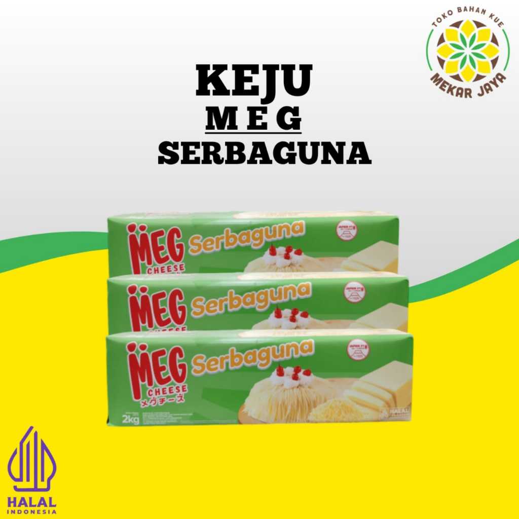

Meg Cheese Serbaguna 2 Kg / Keju Cheddar Meg Serbaguna