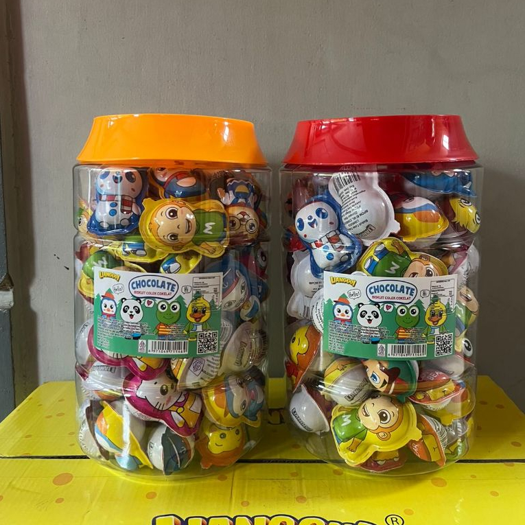 

BISKUIT COLEK CHOCOLATE TOPLES LIANGGUI BENTUK KARAKTER (ISI 60 PCS)