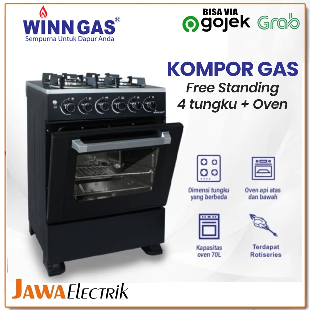 Winn Gas Kompor Gas Free Standing 4 Tungku + Oven W 5060A/5090A