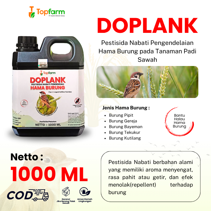 Pestisida Topfarm / Obat Hama Burung Pipit Padi / Obat Pengendalian Hama Burung Emprit / Pestisida N