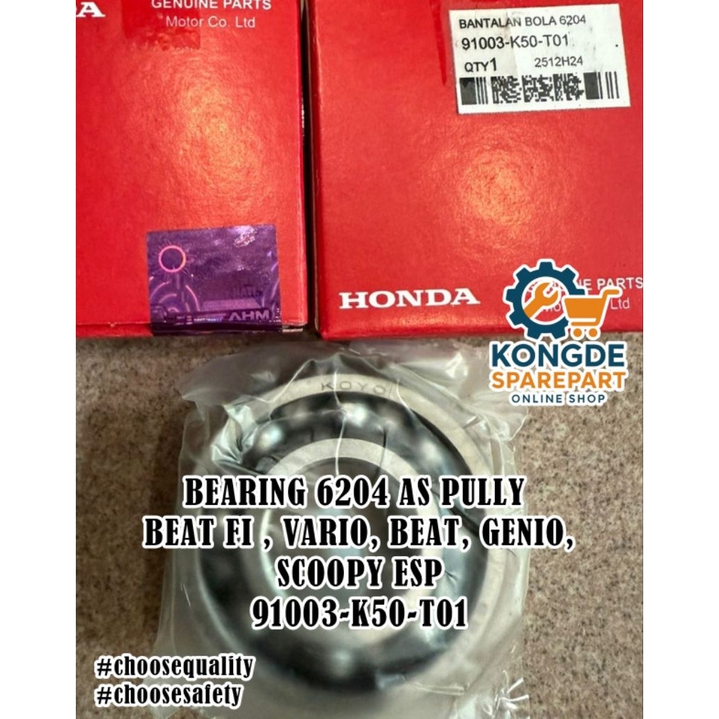 Bearing 6204 AS Pully BEAT FI / VARIO / BEAT / GENIO / SCOOPY ESP