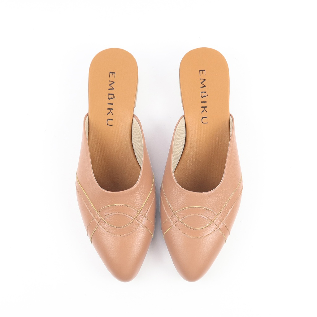 Embiku - Sepatu Tutong Kulit Wanita Heels 3cm - Sepatu Wanita Kulit Sapi Asli - Sepatu Kulit Garut