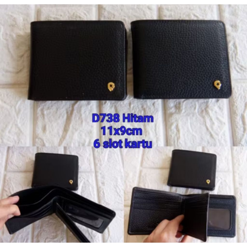 D738 papillon Dompet lipat pria kulit asli awet
