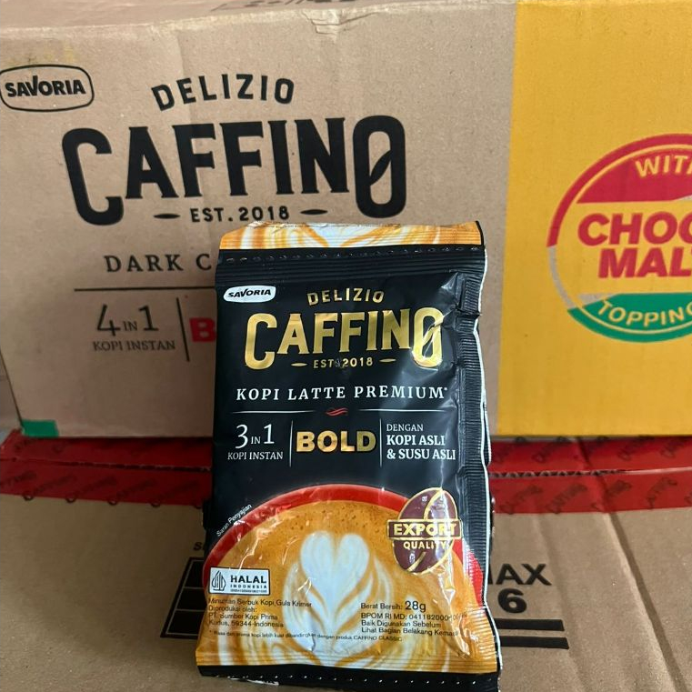 

CAFFINO KOPI BOLD DARK, CAPPUCINO, HAZELNUT 25 GR RENCENG ISI 10 PCS