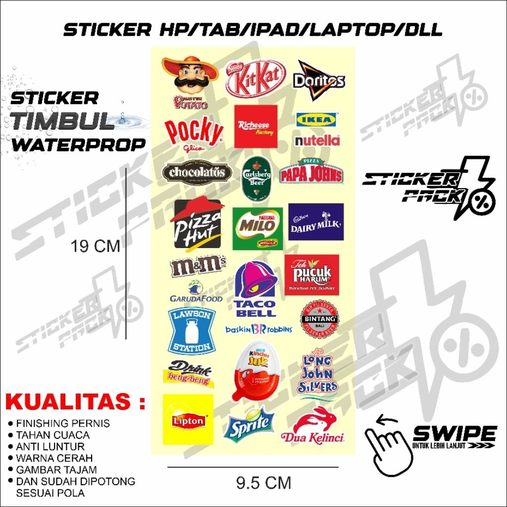 

STIKER TIMBUL UV DTF 3D VARIASI STICKER PACK ISI BANYAK MODEL TERBARU