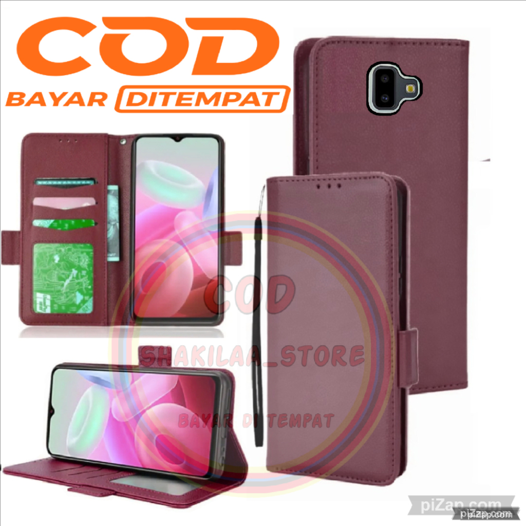 CASE HP SAMSUNG GALAXY A6/J6 2018 - CASING DOMPET-FLIP COVER LEATHER-SARUNG HP