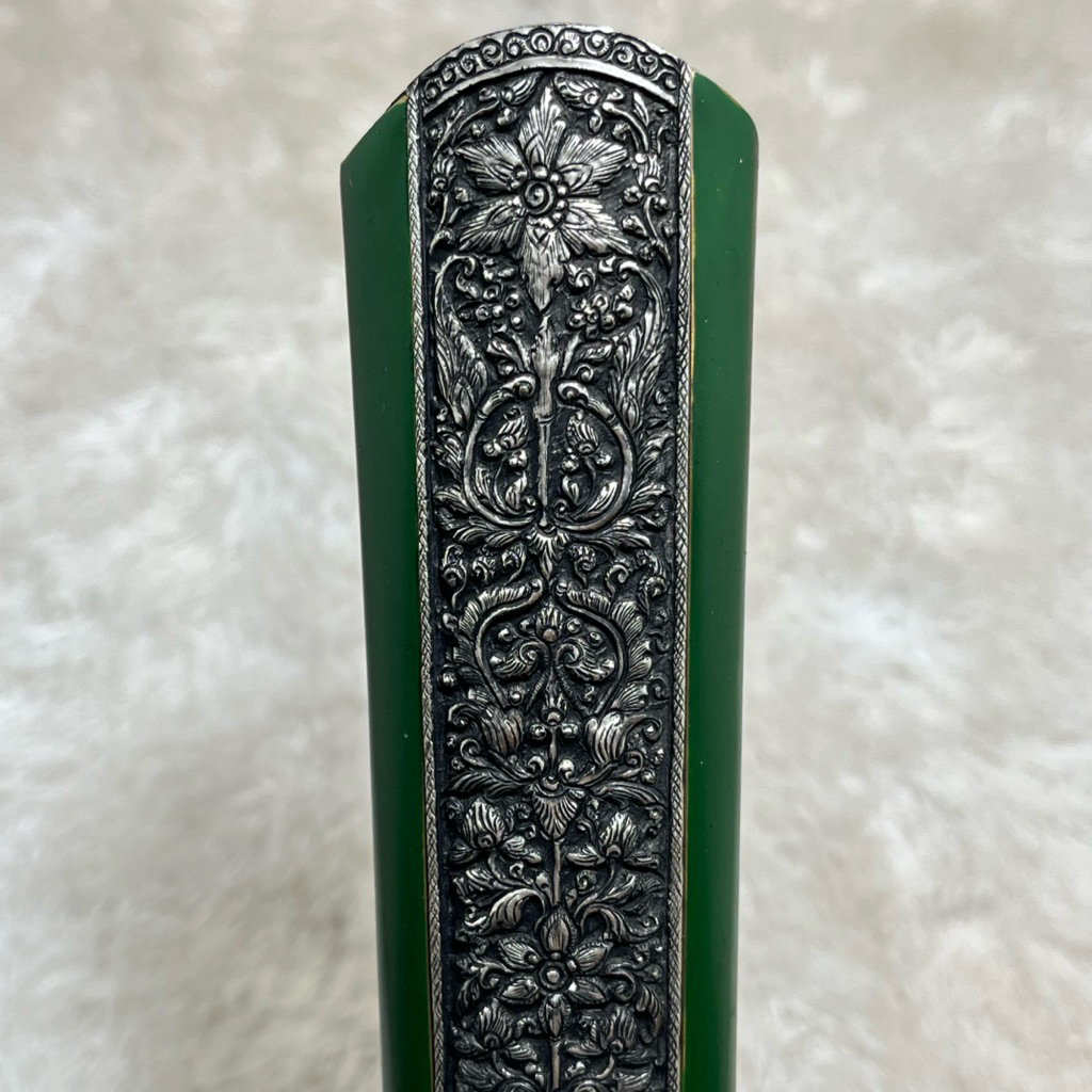 Pendok Keris Jogja Slorok Perak Asli Tatahan Purbonegaran Kemalo Hijau Serlak Murni