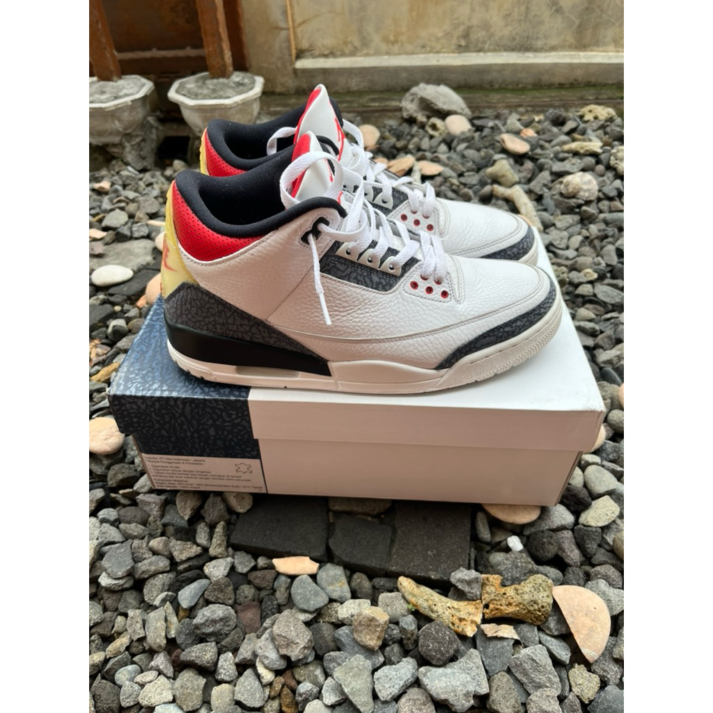 Preloved AIR JORDAN 3 RETRO SE FIRE RED DENIM
