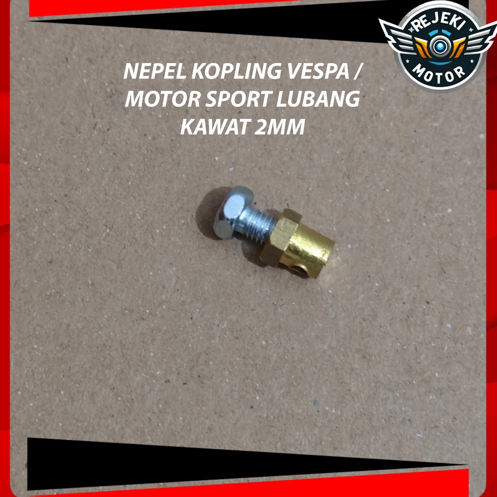 NEPEL KOPLING KUNINGAN VESPA LUBANG KAWAT 2 MM