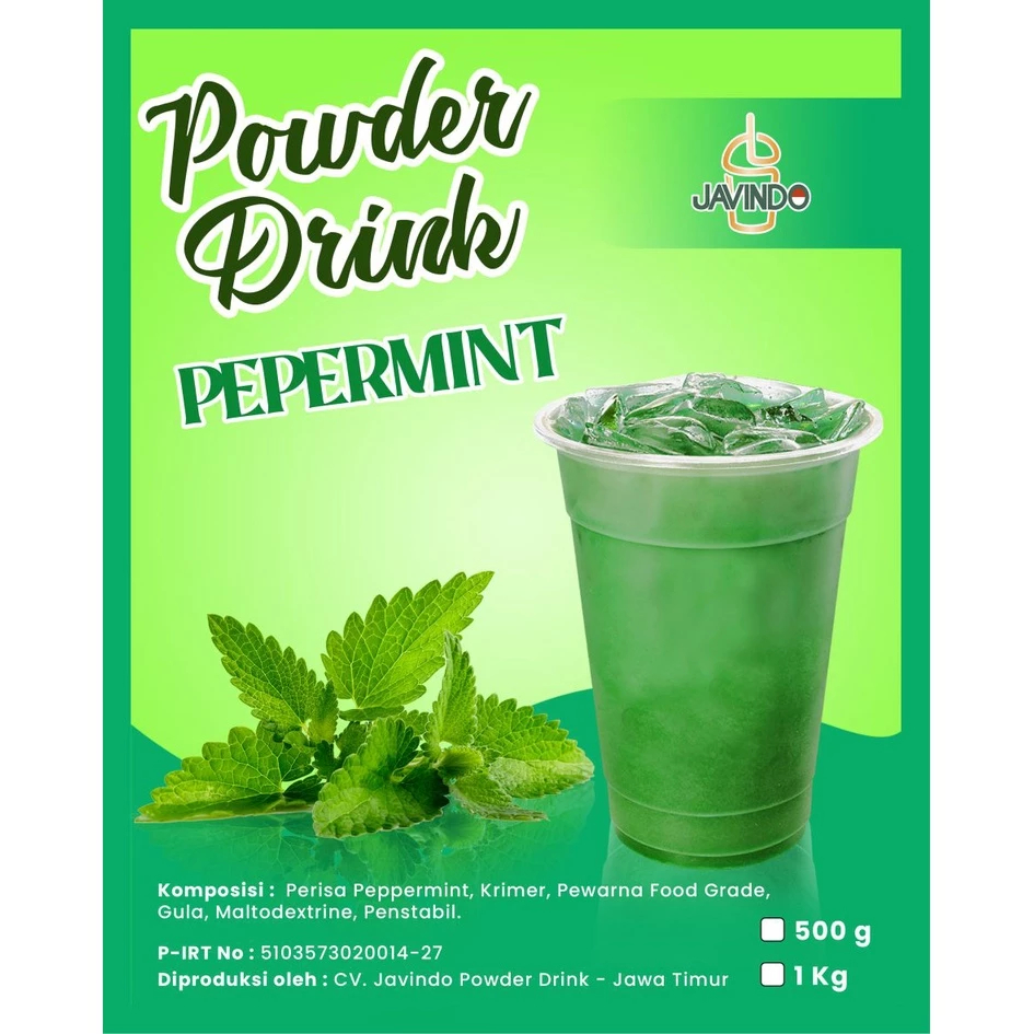 

JAVINDO Bubuk Minuman Rasa Peppermint 1Kg / 1 Kg Reguler - Javindo Powder