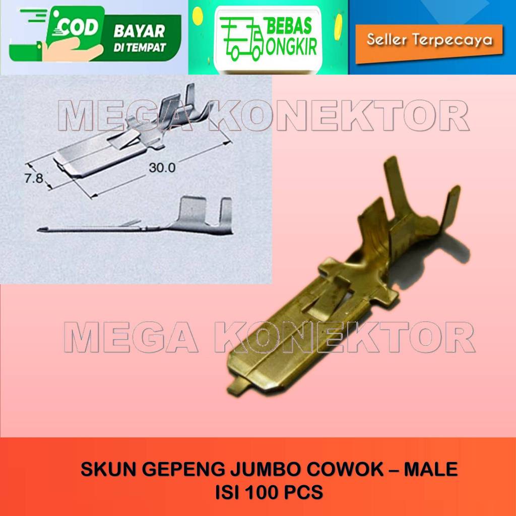 SKUN BESAR JUMBO MALE ISI 100 PCS / SKUN GEPENG BESAR JUMBO / SEKUN SOKET-SEKUN SOKET-SKUN MALE