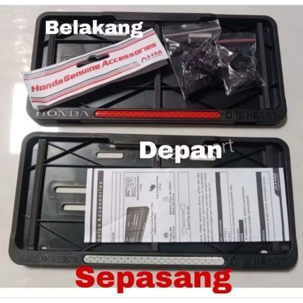 Caver tempat plat nomor motor SATU SET ORI HONDA