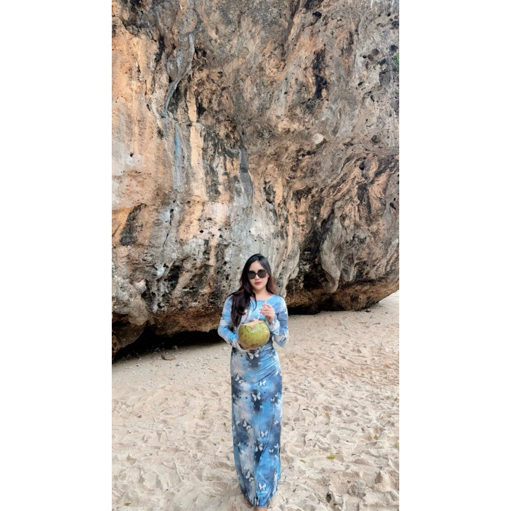 Dress Korea Kupu kupu panjang