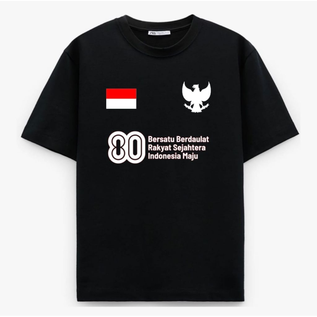 KAOS HUT RI 80 OFFICIAL INDONESIA BERSATU BERDAULAT GARUDA BENDERA
