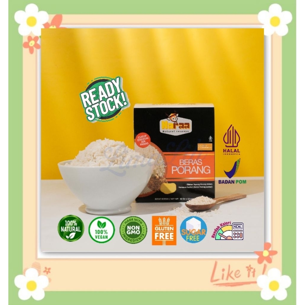 

NARAA Beras Porang Shirataki Konjac Rice Beras Diabetes Beras Diet Halal Bebas Gula Gluten Free