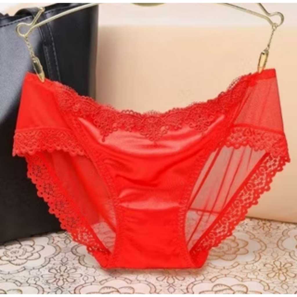 CELANA DALAM WANITASUTRA SATIN SEMI  RENDA TRANSPARAN LICIN