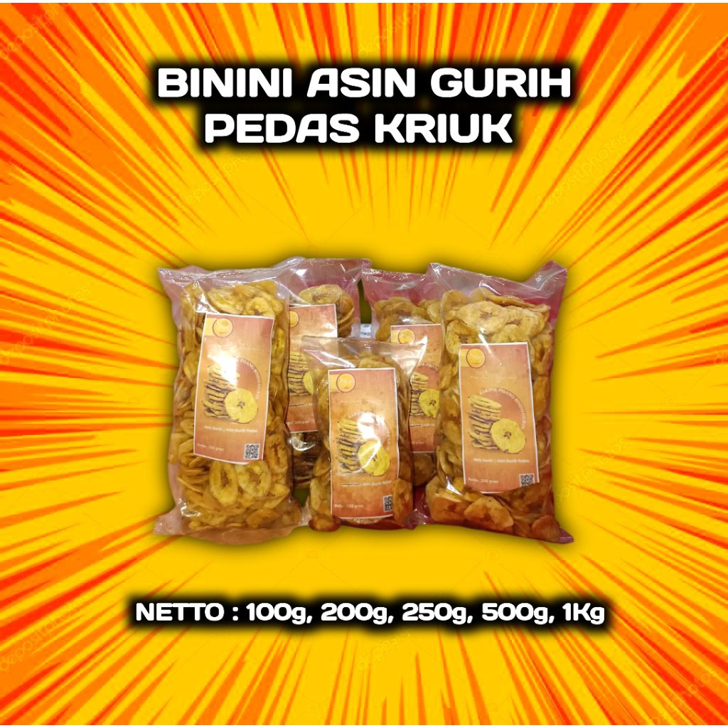 

KERIPIK PISANG ASIN GURIH PEDAS KRIUK - BININI