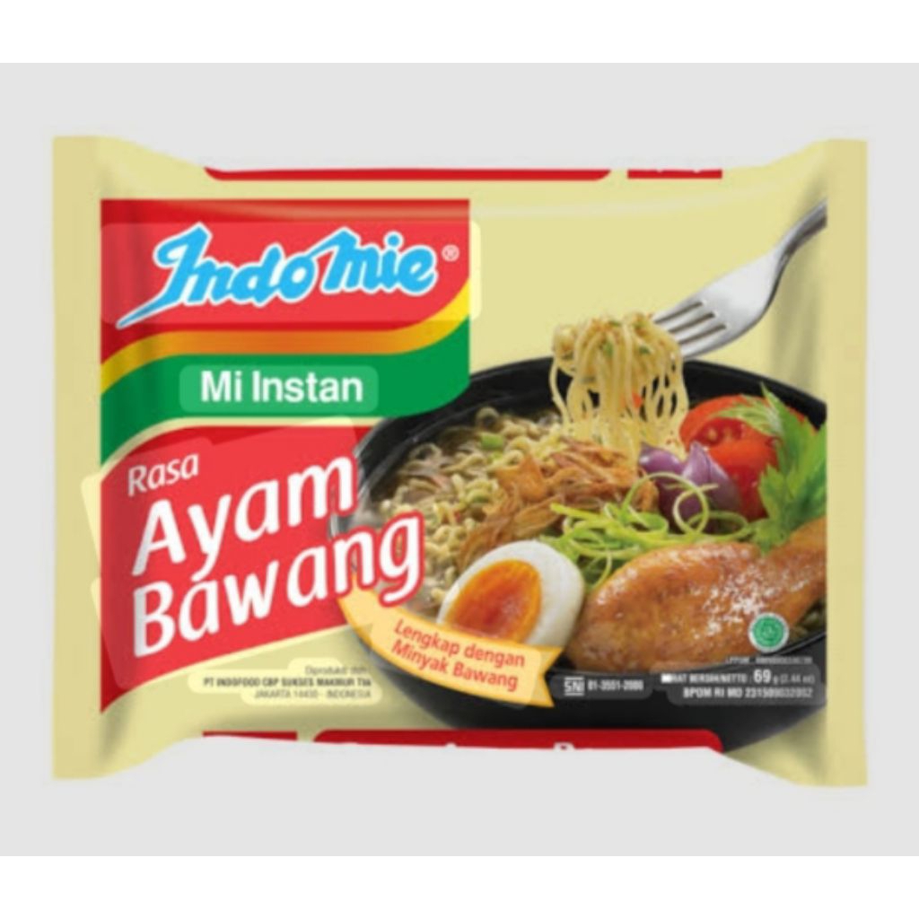 

Indomie ayam bawang 5 pcs x @ 65gr