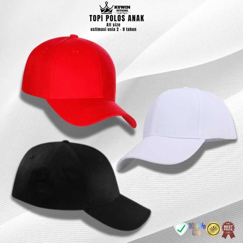Topi Polos Anak Laki-Laki dan Perempuan Estimasi 2-9 Tahun