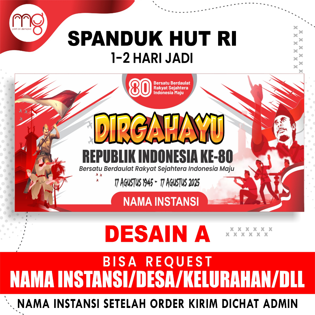 Spanduk Hut RI ke 80   - Banner 17 Agustusan