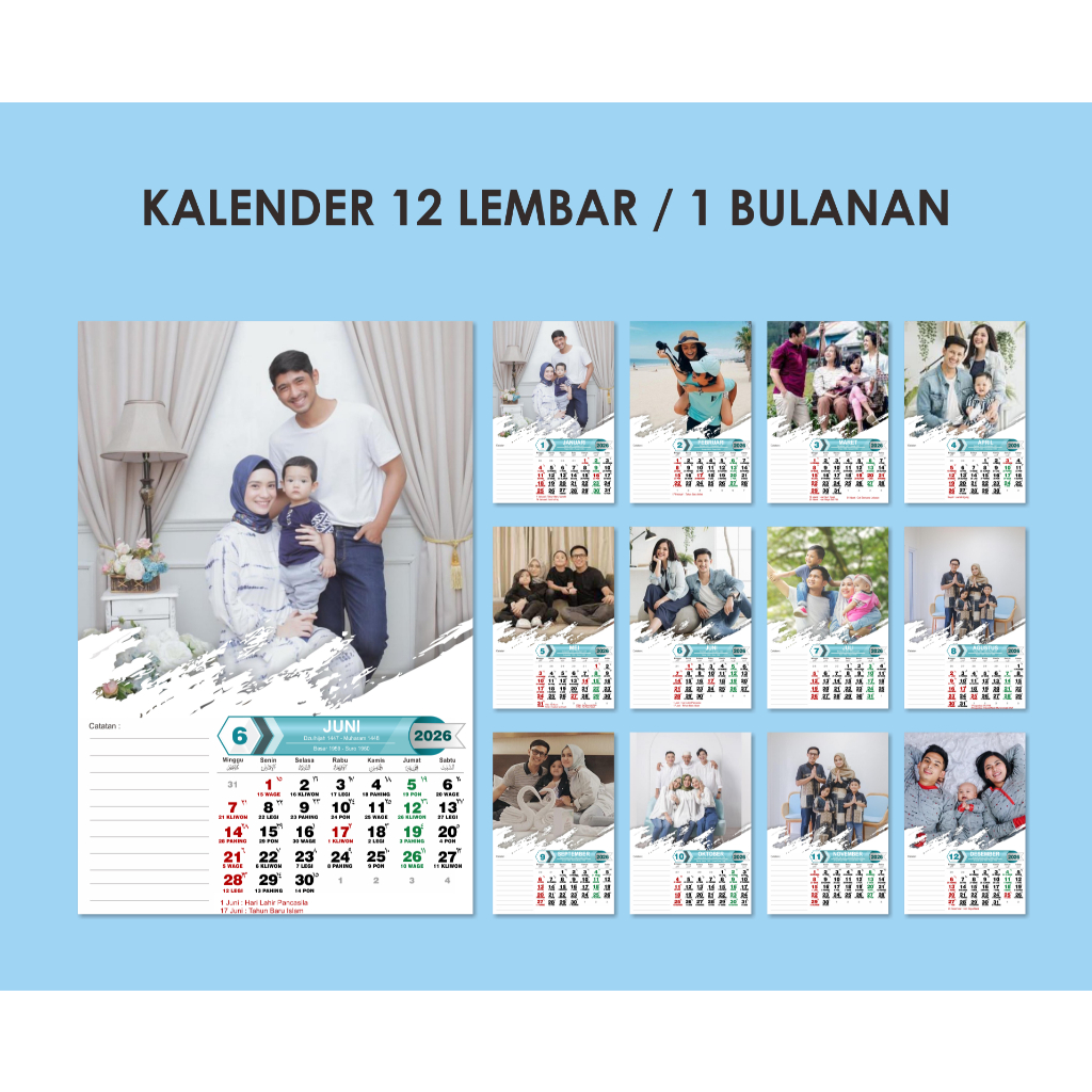

KALENDER DINDING ISI 12 LEMBAR | KALENDER DINDING 2026 | KALENDER FOTO | KALENDER CUSTOM
