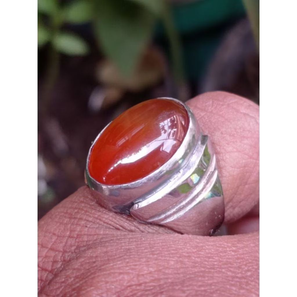 Cincin batu akik yaman madu natural mban monel tanam