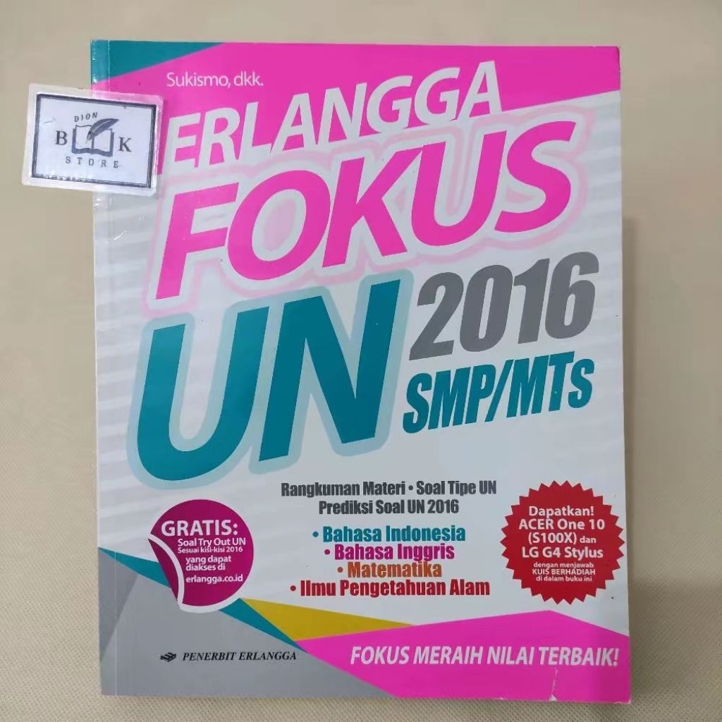 (ORIGINAL) Buku Erlangga Fokus UN 2016 SMP/MTs (Sukismo, dkk)