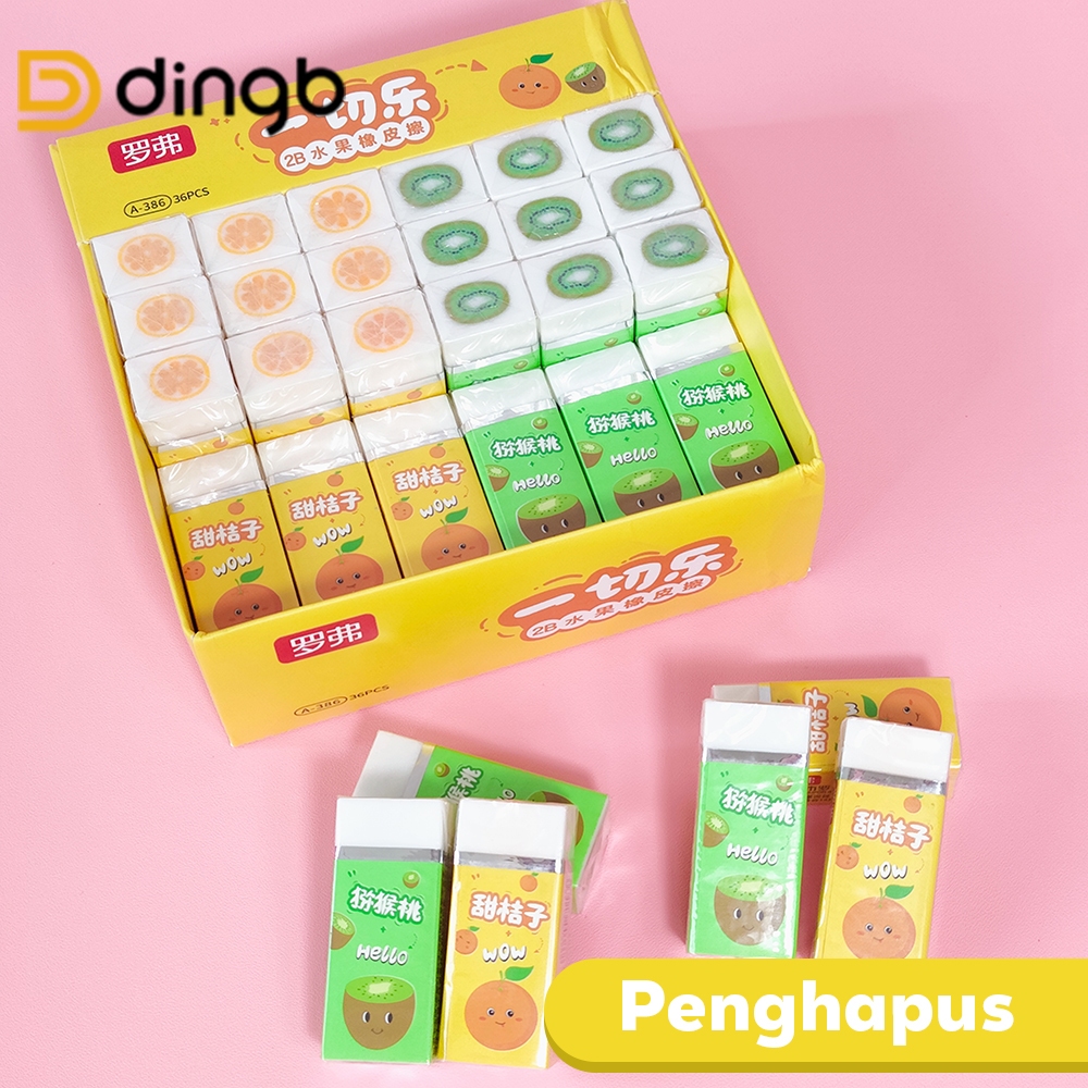 

Penghapus Eraser 2B Bentuk Buah Jeruk Kiwi A-386 Apple Strawberry Semangka A-286