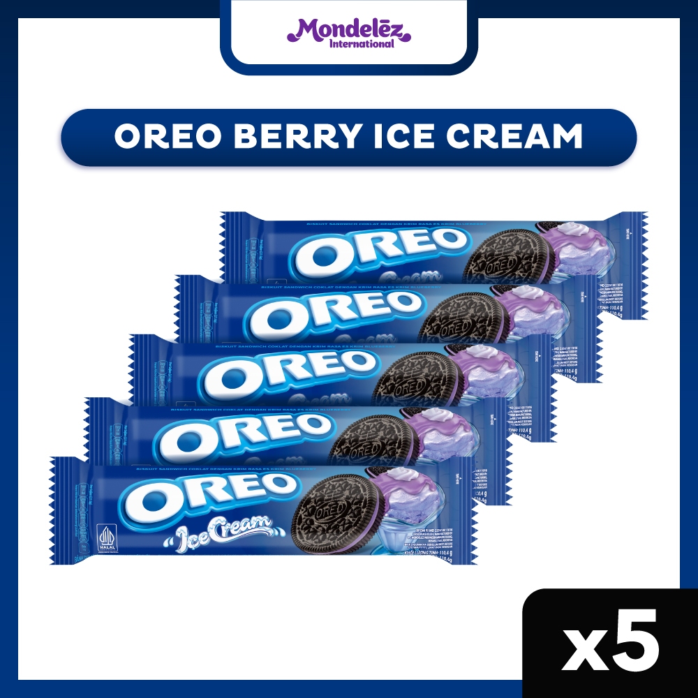 

OREO BERRY ICE CREAM 110.4G x 5 | Cookies Biskuit Cemilan Anak & Dewasa