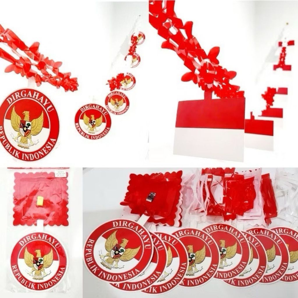 Garland Tarik Merah Putih / Garland Bendera Merah Putih/ Hiasan Agustusan/ Garland Besar HUT RI/ Gar