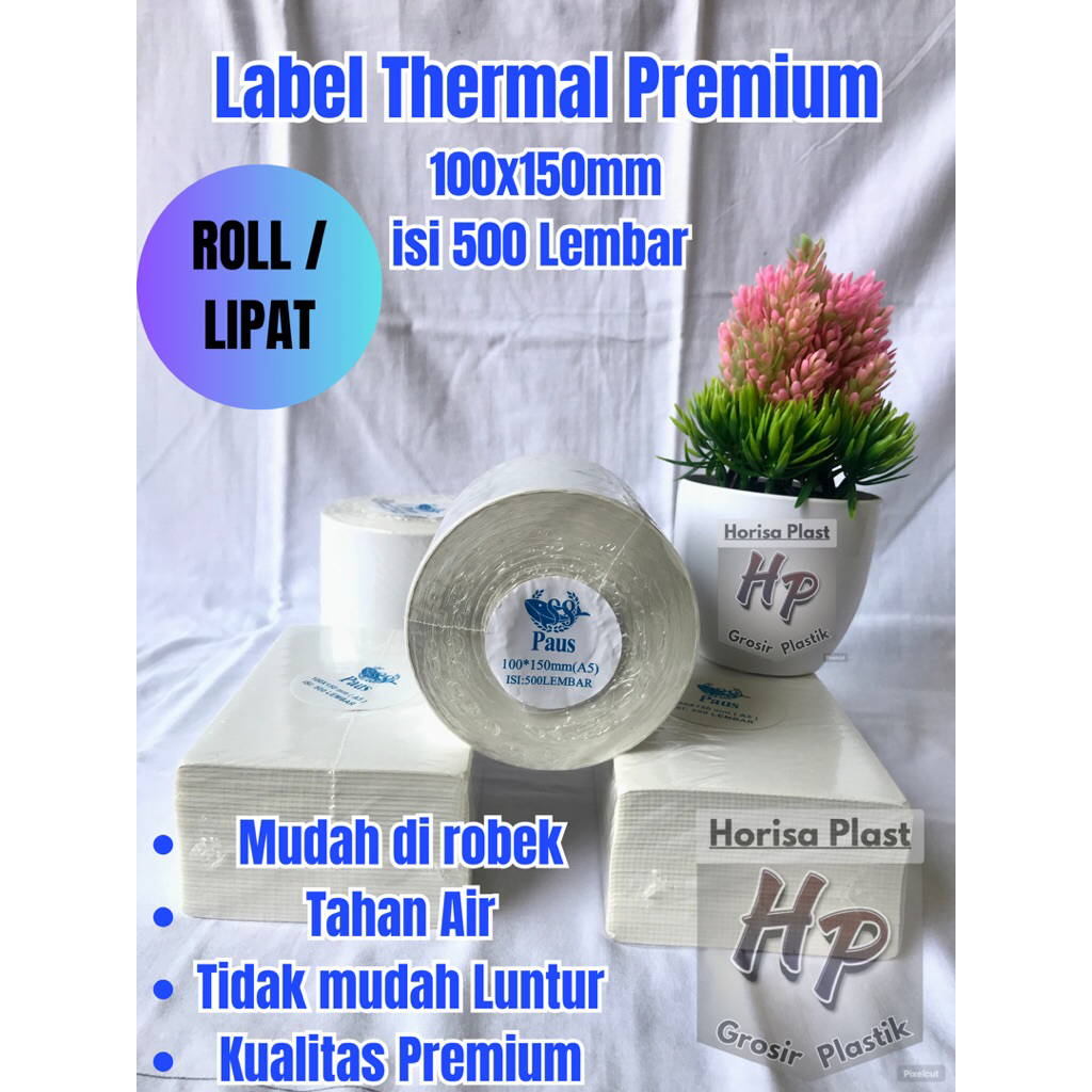 

Label thermal 100x150 mm isi 500 lembar berkualitas premium