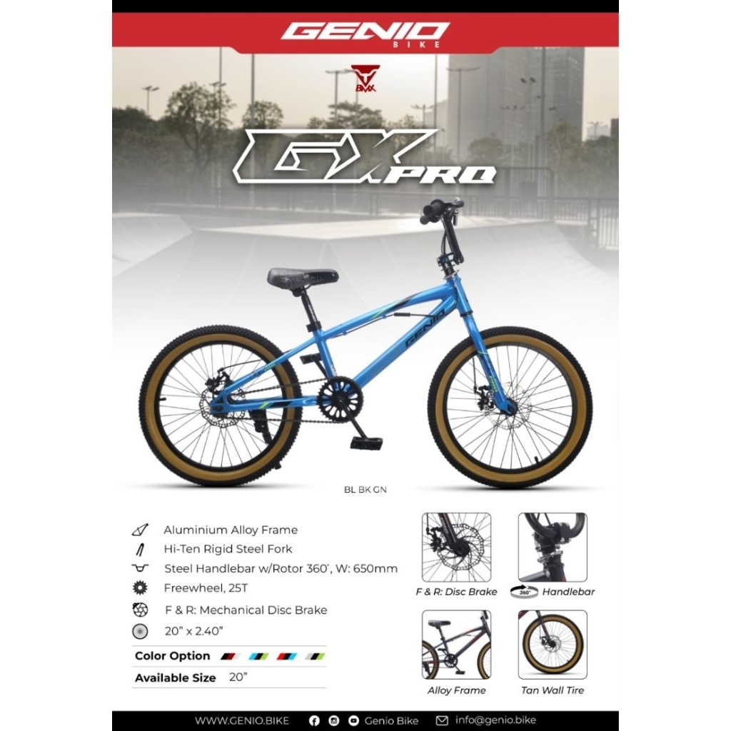 sepeda bmx 20 genio cakram terbaru