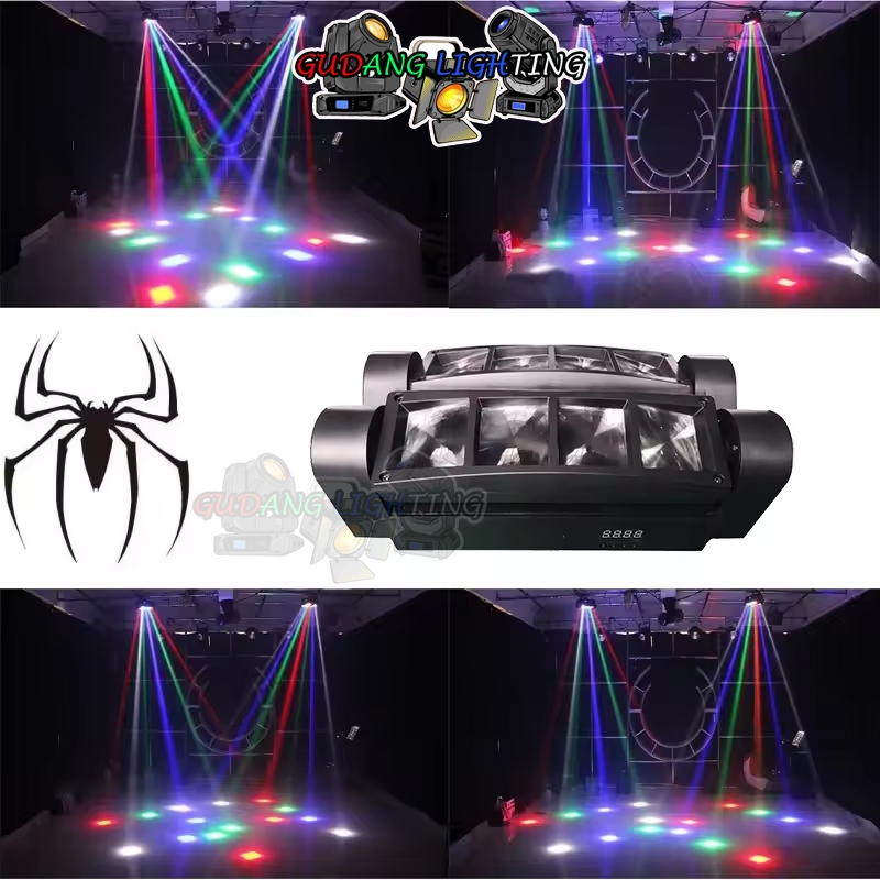 Mini Spider Moving Head Light LED 8x5W RGBW Beam Stage Dj Disco Laser show DMX512 Sound Light weddin