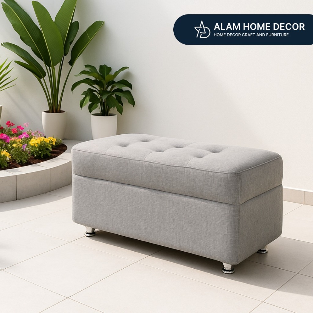 Sofa Puff Bench (Tidak Storage) Minimalis Modern 2025 Elegan Stool Panjang Furniture