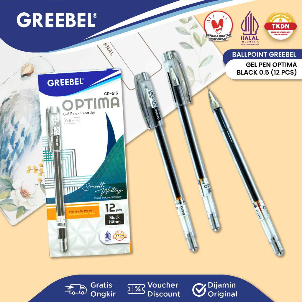 

GREEBEL Gel Pen Pulpen Gel (12PCS/SET) Pulpen Pena
