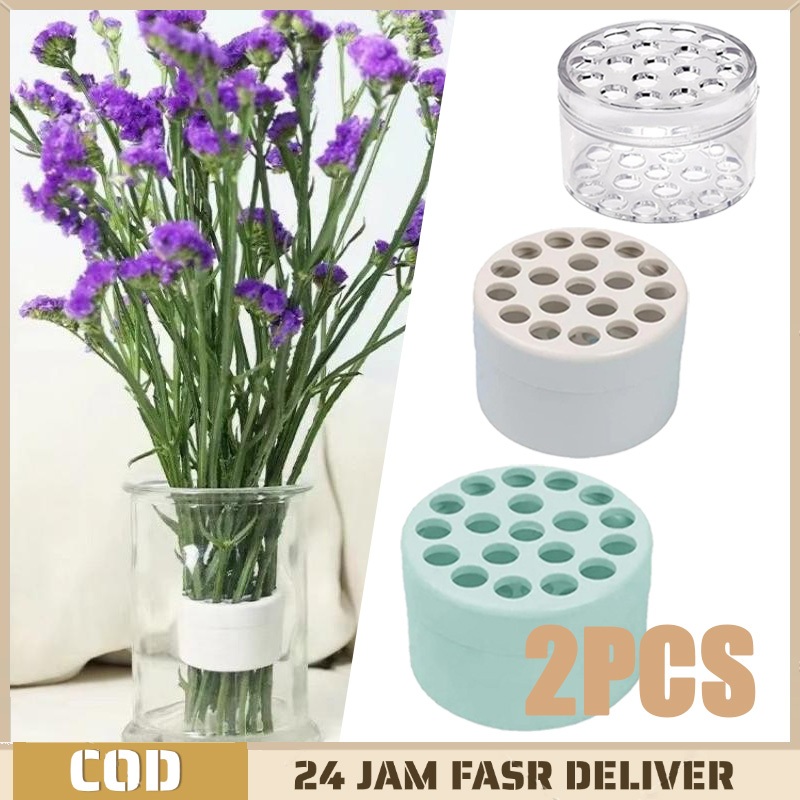 

2pcs Spiral Ikebana Stem Holder Alat Merangkai Bunga Bulat Reusable Flower Arrangement Holder Plastik Multi-Hole Tampilan Buket Plastik Holder
