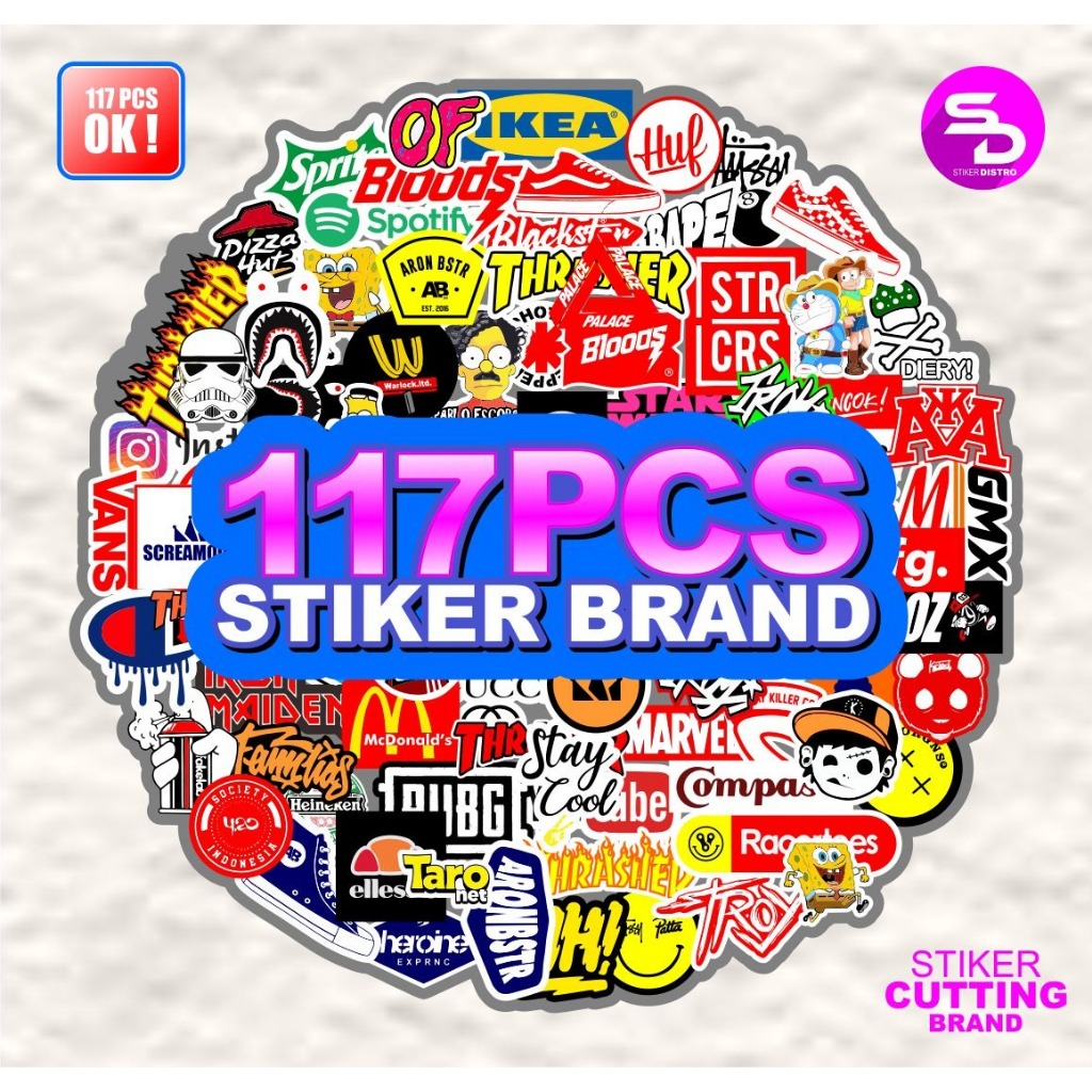 

Stiker Pack Hypebeast Sticker Aesthetic Vinyl Isi 117pcs Tempel Helm / Sticker Helm