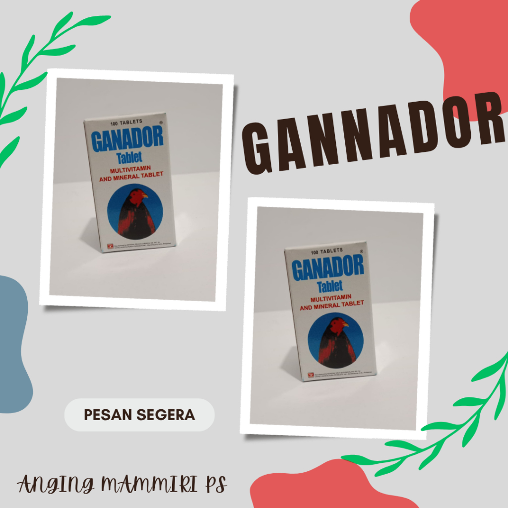 GANADOR - OBAT VITAMIN PLUS MINERAL LENGKAP UNTUK MENTAL STAMINA AYAM