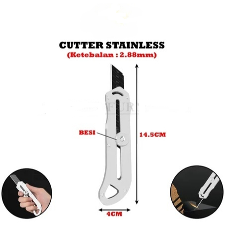 

Kater Cutter Pemes Pisau Pisao Lipat 18mm Alat Pemotong Ukir Kertas Stainless Super Tajam