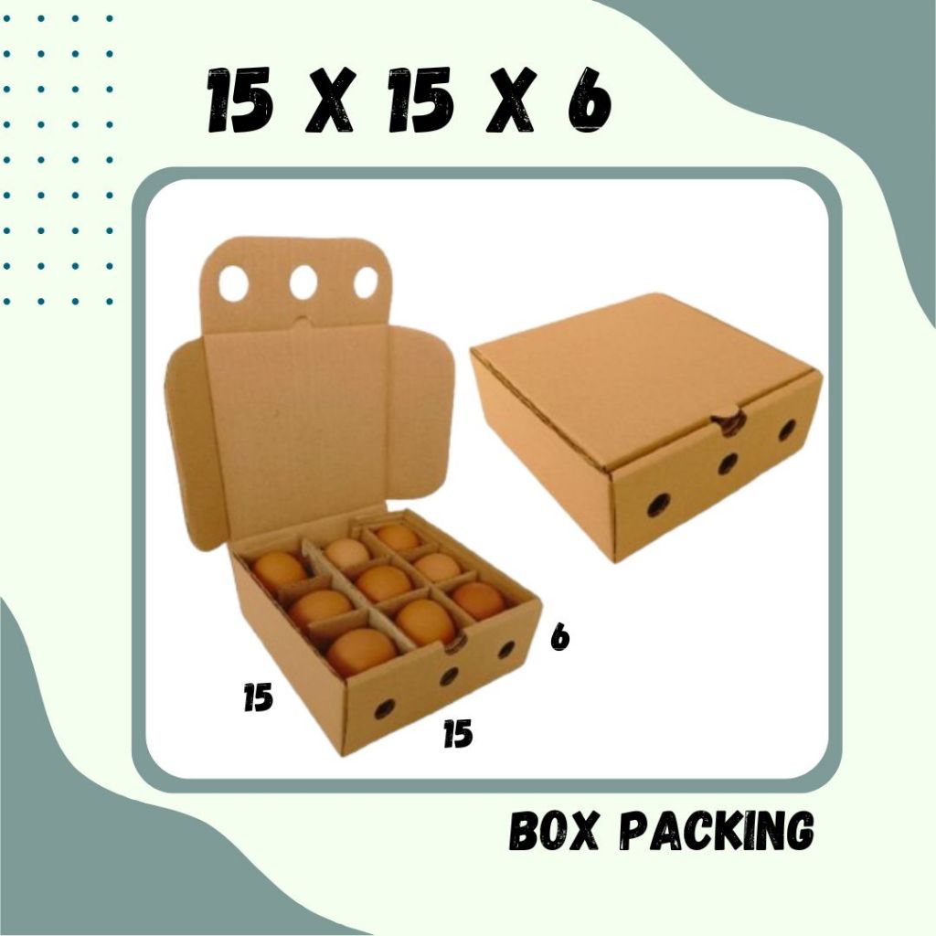 

Box 15x15x6 LD Kardus Telur isi 9 Packing Dus Telur Asin Kotak Kemasan Tray Endog Endok Sahabat UMKM