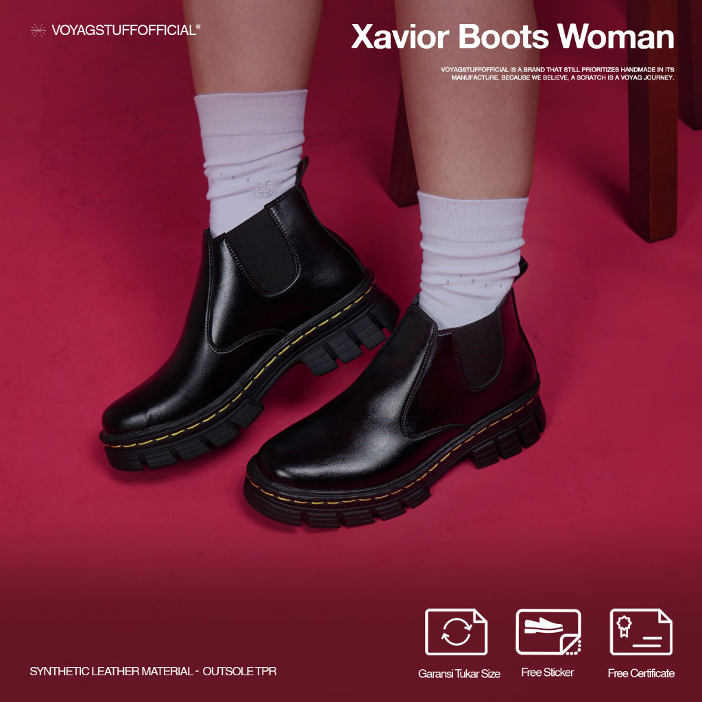 Voyagstuffofficial - Xavior Sepatu Boots Wanita Black