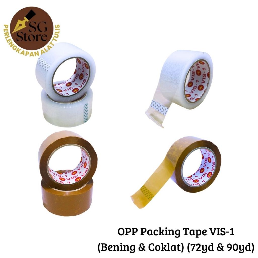 

Isolasi - Selotip / Lakban Putih & Cokelat uk 48mm X 72yrd & 48mm X 90yrd