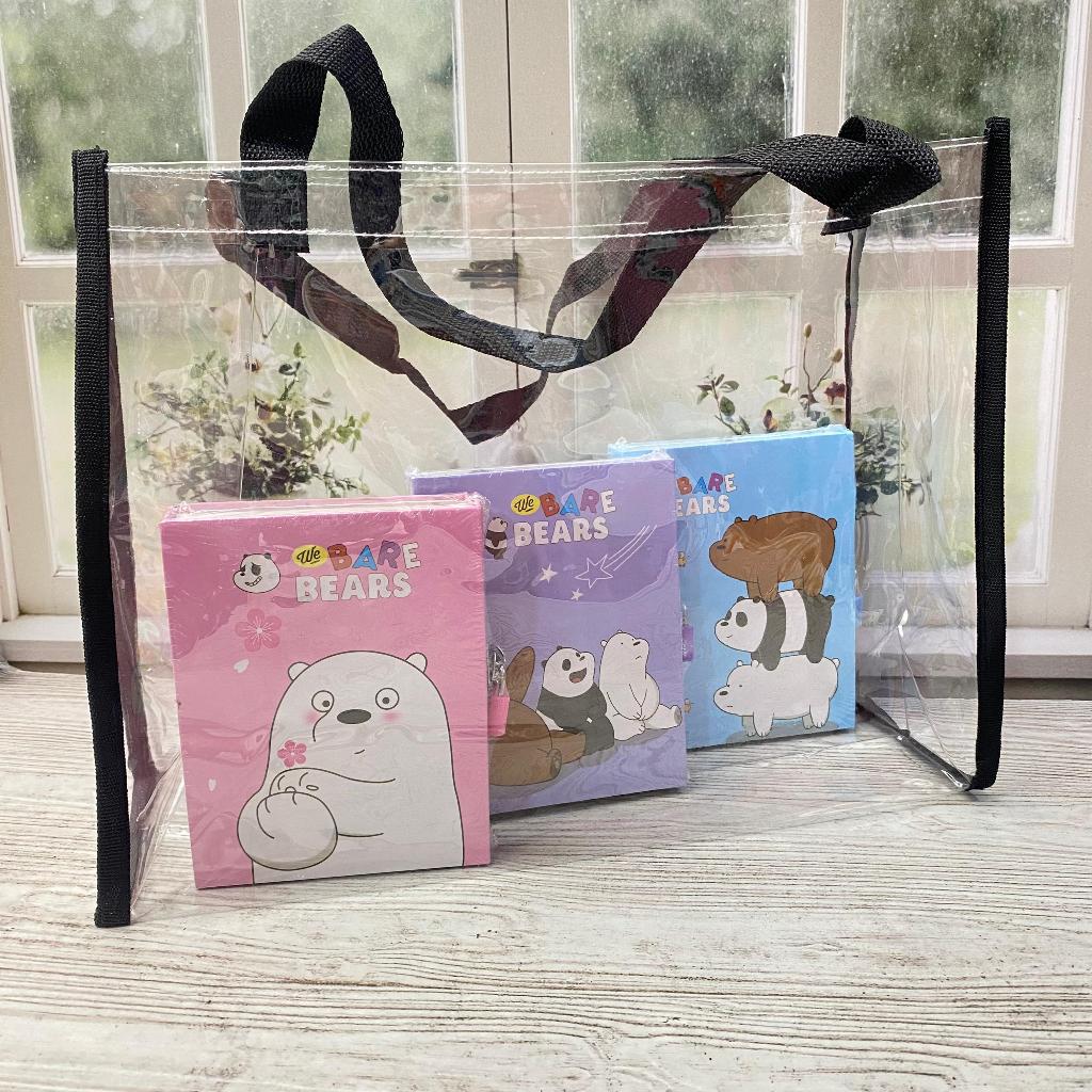 

GOODIEBAG TRANSPARAN LIST TALI HITAM UK 40X30X15 TERMURAH IMPORT BISA COD