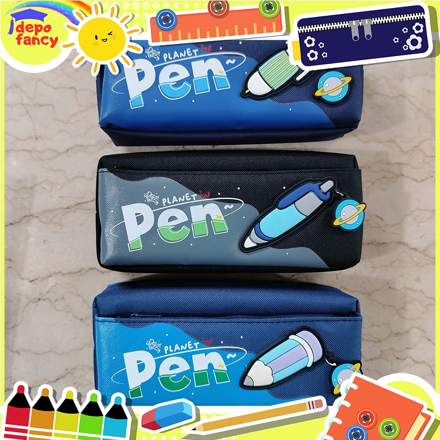 

Kotak Pensil Kain 2 Resleting HR-3015 / Pencil Case / Tepak Pensil / Box Pen / Boks Pensil
