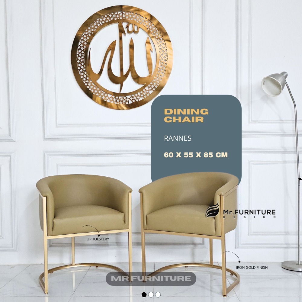 Kursi sofa bar kaki besi gold