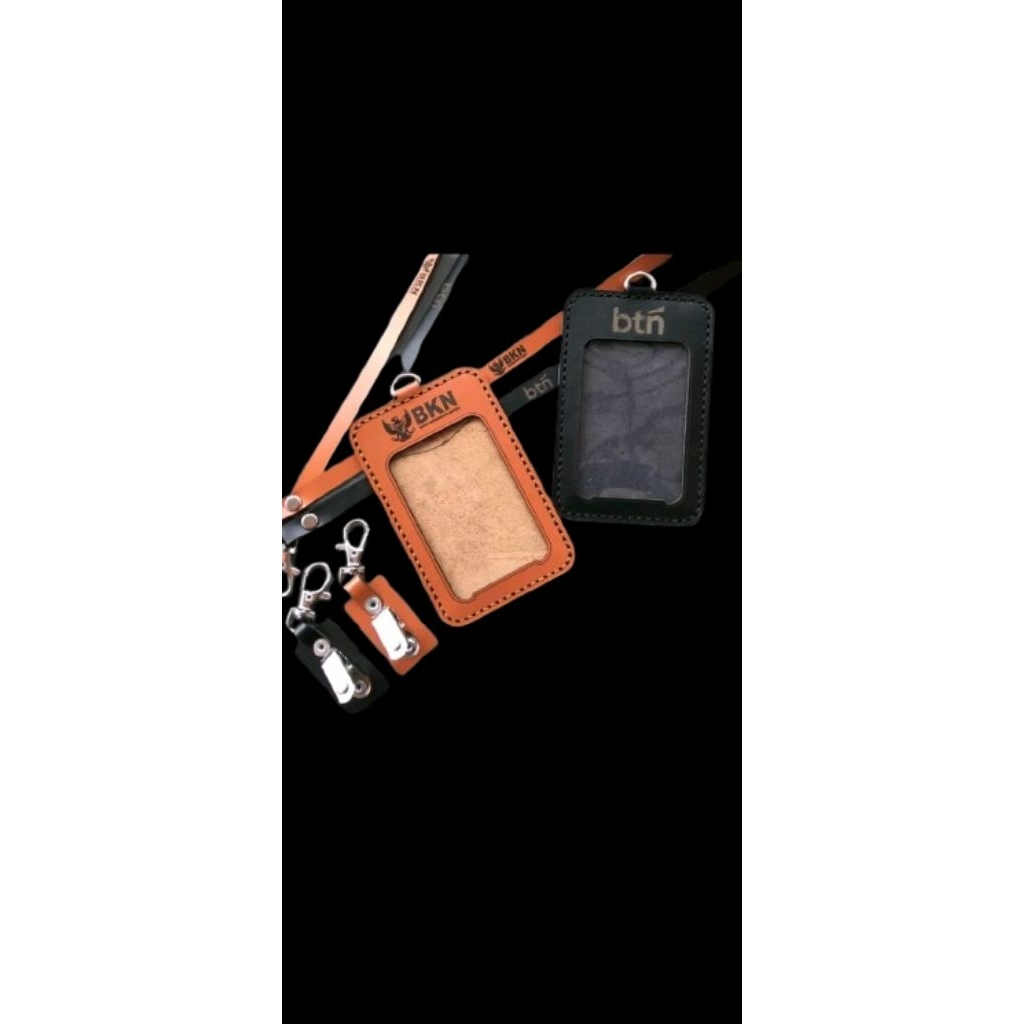 

ID CARD HOLDER name tag kulit asli 1 slot gravir nama custom