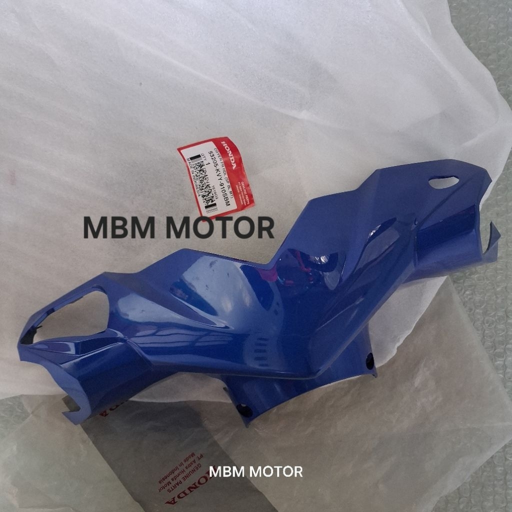 COVER BATOK KEPALA ATAS DEPAN HONDA BEAT CARBU KARBU LAMA BIRU ORI AHM 53205-KVY-910ABM
