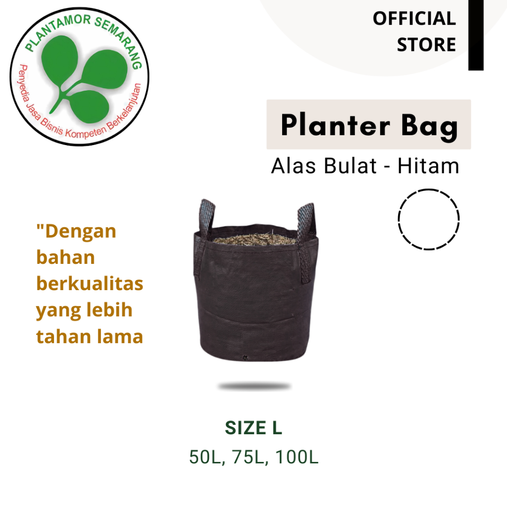 Planter Bag Size L | Alas Bulat - Hitam