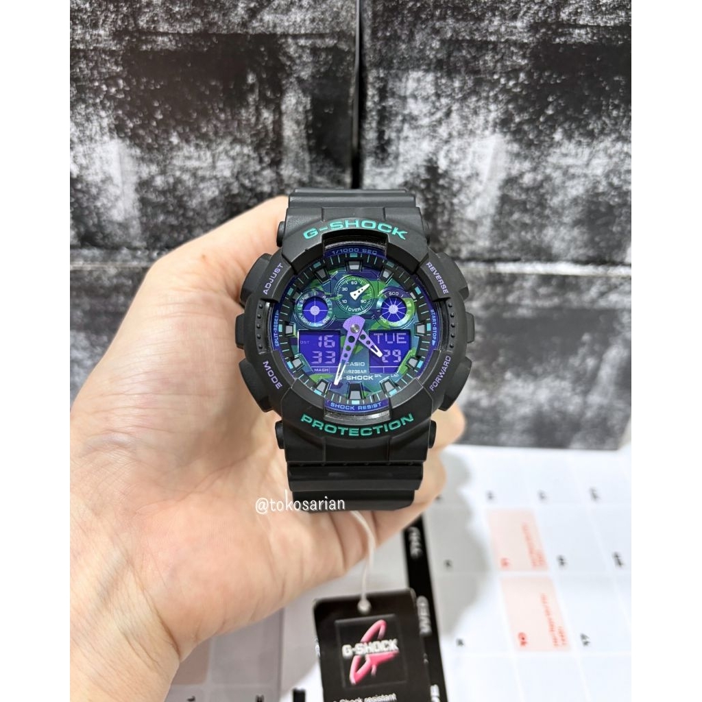 G-Shock GA-100BL-1ADR Original Bergaransi Jam Tangan Sport Analog Digital Pria